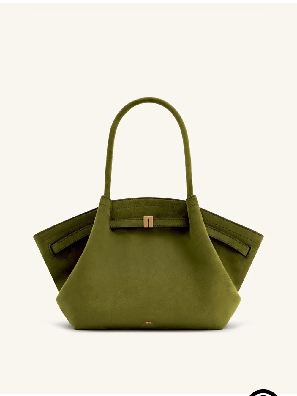 Hana Medium Faux Suede Tote Bag - Dark Olive